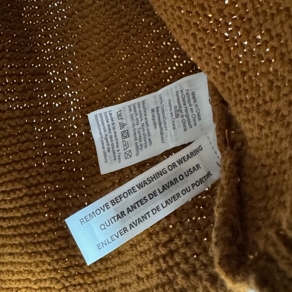 Madewell Sweater Pullover Sweatshirt Arden V Neck Cropped Brown‎ Knit Ribbed Top - Picture 7 of 8